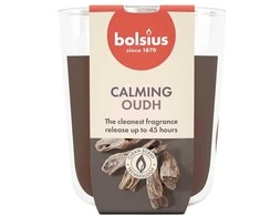 Žvakė, aromatinė Bolsius Calming Oudh, 45 h, Ruda