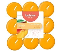 Žvakė, aromatinė Bolsius Mango, 4 h, 18 vnt., Oranžinė