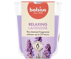 Žvakė, aromatinė Bolsius Relaxing Lavender, 25 h, Violetinė