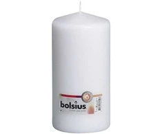 Žvakė, cilindrinė Bolsius balta, 20 cm,⌀9.8 cm
