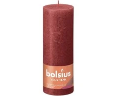 Žvakė, cilindrinė Bolsius Rustic, 19/6.8 cm, raudona