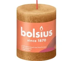Žvakė, cilindrinė Bolsius Rustic, 8/6.8 cm, ruda