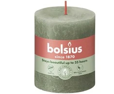 Žvakė, cilindrinė Bolsius Rustic, 8/6.8 cm, alyvuogių žalia