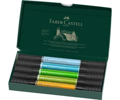 Žymekliai Faber-Castell Pitt Artist Pen, Animaals dvipusiai, 5 spalvų