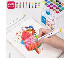 Žymekliai piešimui Deli Sketch vandens pagrindu, 24 spalvos