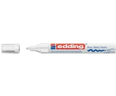 Žymeklis Edding 750 lako pagrindu, apvaliu galiuku, 2-4mm, skirtas dekoravimui, baltos spalvos
