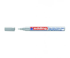 Žymeklis Edding 751 lako pagrindu, apvaliu galiuku, 1-2mm, skirtas dekoravimui, sidabrinės spalvos