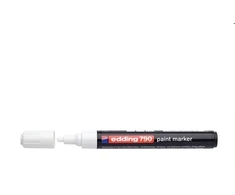 Žymeklis Edding 790, lako pagrindu, apvaliu galiuku, 2-3mm, baltos spalvos