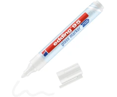 Žymeklis stiklui Edding 95, 1.5-3mm apvaliu galiuku, baltos spalvos
