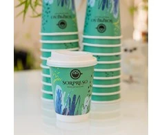 12oz SORPRESO baltas dangtelis Latte vienkartiniam puodeliui (100 vnt.)