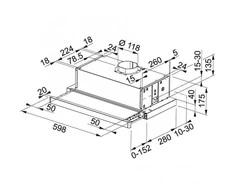 60 cm. pločio ištraukiamas gartraukis FRANKE FTC 601 GR/XS su metaline panele 110.0439.278