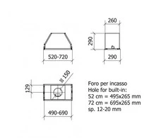 Baltos spalvos į spintelę montuojamas gartraukis Baraldi BLOCK Star Plus 52 cm 700m3/h
