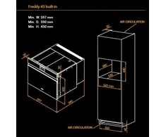 Įmontuojamas kompaktinis smūginis šaldiklis su lėto gaminimo funkcija Irinox Freddy H45 HF452350002 Juodas stiklas