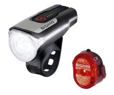 SIGMA AURA 80 USB priekinis žibintas + NUGGET II galinis žibintas