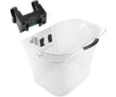 Azimut Acs Krepšelis priekiui Azimut su plastikiniu Žalias laikikliu 34x25x26cm baltas
