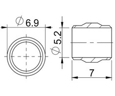 Diskinių stabdžių žarnelės tvirtinimo elementai ProX 5mm for SRAM (50pcs.)