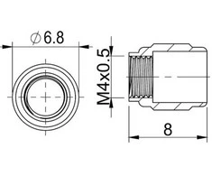 Diskinių stabdžių žarnelės tvirtinimo elementai ProX 5mm for SRAM with thread Stealth-A-Majig (50pcs.)