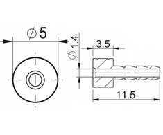Diskinių stabdžių žarnelės tvirtinimo elementas Prox for SRAM 2.1mm (50pcs.)