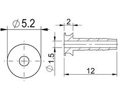 Diskinių stabdžių žarnelės tvirtinimo elementas Prox for Tektro 2.5mm (50pcs.)