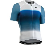Dviratininko marškinėliai Northwave Blade Air S/S baltas-mėlynas-L