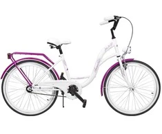 Dviratis AZIMUT Julie 24" 2025 baltas-violet
