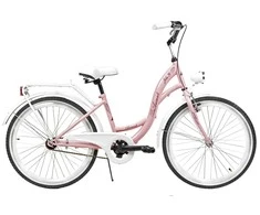 Dviratis AZIMUT Julie 24" 2025 pink-baltas