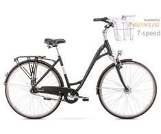 Dviratis Romet Art Deco Lux 28" Alu 2022 juodas-18" / M (Dydis: 18" / M)
