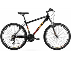 Dviratis Romet Rambler R6.0 2025 juodas-oranžinis-red-14" / S (Dydis: 14" / S)