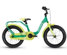 Dviratis S'COOL niXe 16" 1-speed coaster-brake Aliuminio žalias-lime