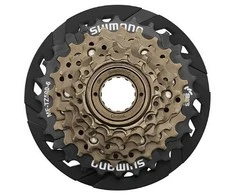 Galinis žvaigždžių blokas Shimano MF-TZ500 6 greičių su apsauga (užsukamas)