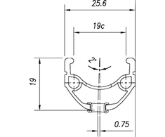 Mach 1 Ratlankis Mach1 ER-10 V-brake 20" - 406x19C Juodas 32H ZigZag with eyelets V8.4