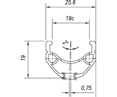 Mach 1 Ratlankis Mach1 ER-10 V-brake 20" - 406x19C Sidabrinis 32H ZigZag with eyelets V8.4