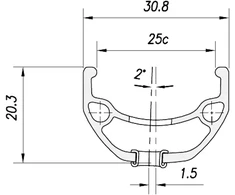 Mach 1 Ratlankis Mach1 Kargo L 20" - 406x25C Juodas 36H ZigZag with eyelets V6.3