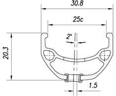 Mach 1 Ratlankis Mach1 Kargo L 24" - 507x25C Juodas 36H ZigZag with eyelets V6.3