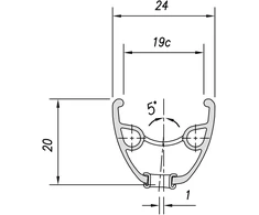Mach 1 Ratlankis Mach1 Neo Disc 29" - 622x19C Juodas 32H ZigZag with eyelets V8.4