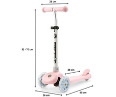 Paspirtukas HyperMotion Tringo LED pink