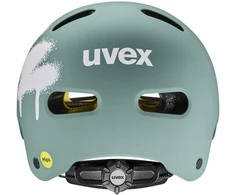 Šalmas Uvex kid 4 style MIPS spray sage žalias matt-55-58CM