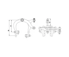 Stabdžiai rear caliper Saccon Italy pin 13mm size 47/57 juodas
