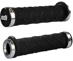 Vairo rankenėlės ODI X-Treme MTB Lock-On 130mm Bonus Pack Juodas/Sidabrinis