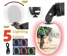 Veidrodis ProX Vision MR-54 į vairo galą ovalus reguliuojamas su LED apšvietimu USB