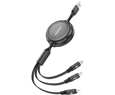 3w1 Foneng X113 1.1M Juodas Cable
