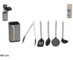6 metalinių virtuvės įrankių rinkinys, 35 x 10 x 10 cm, KITCHEN&amp;GO