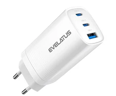 Įkroviklis Evelatus Adapteris 65W Max Fast Charger EU USB-C1/USB-C1/USB-A Baltas (ETC09)