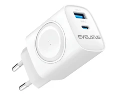 Evelatus PowerSync 2-in-1 Lādētājs 20W Bezmaksas Divu USB Balts