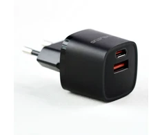 „Evelatus“ USB-A ir USB-C 30 W maks. / ES įkroviklis Juodas