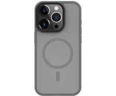 Dėklas iLike Connect Hibrīdais Magnētiskais Apvalks iPhone 15 Pro Max PC + TPU Divu Slāņu MagSafe Saderīgs Triecienizturīgs Dizains Sudraba
