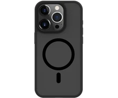 Dėklas iLike Connect hibrīdā magnētiskā vāciņš iPhone 15 Pro Max PC + TPU divslāņu MagSafe saderīgs triecienizturīgs dizains melnā krāsā
