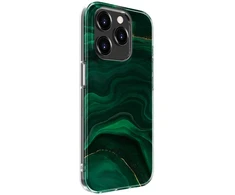 Dėklas Evelatus Apple iPhone 15 Pro PC Customized Print Design Marble Žalias