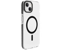 Dėklas Evelatus Apple iPhone 15 Plus Clear Case PC+TPU With MagSafe Transparent Juodas