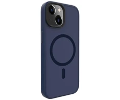 Dėklas Evelatus hibrīdā MagSafe maciņš iPhone 15 divslāņu PC + TPU ar iebūvētu magnētisko gredzenu triecienizturīga dizaina tumši zilā krāsā
